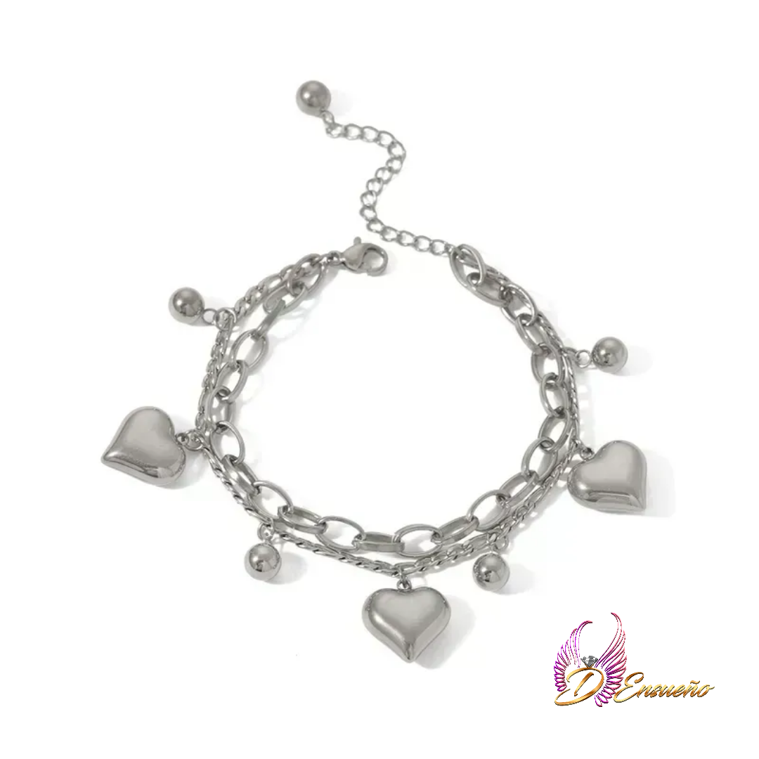 Brazalete "Dulce Corazón" Plata