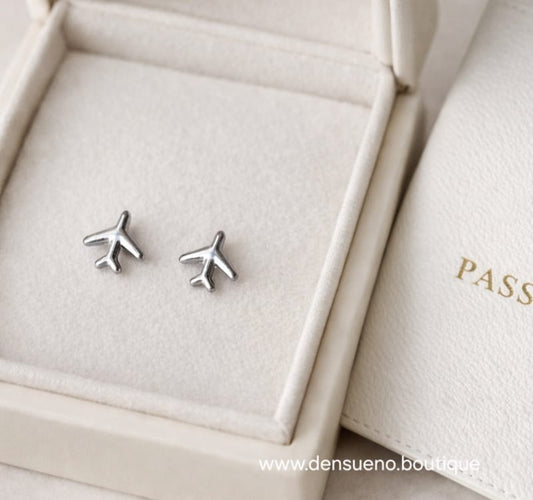 Dream Flight Studs – Stainless Steel Silver Airplane Earrings