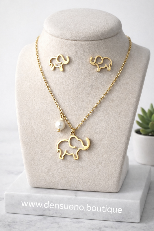 Elephant Pearl Set – Cadena + Pantallas en Stainless Steel