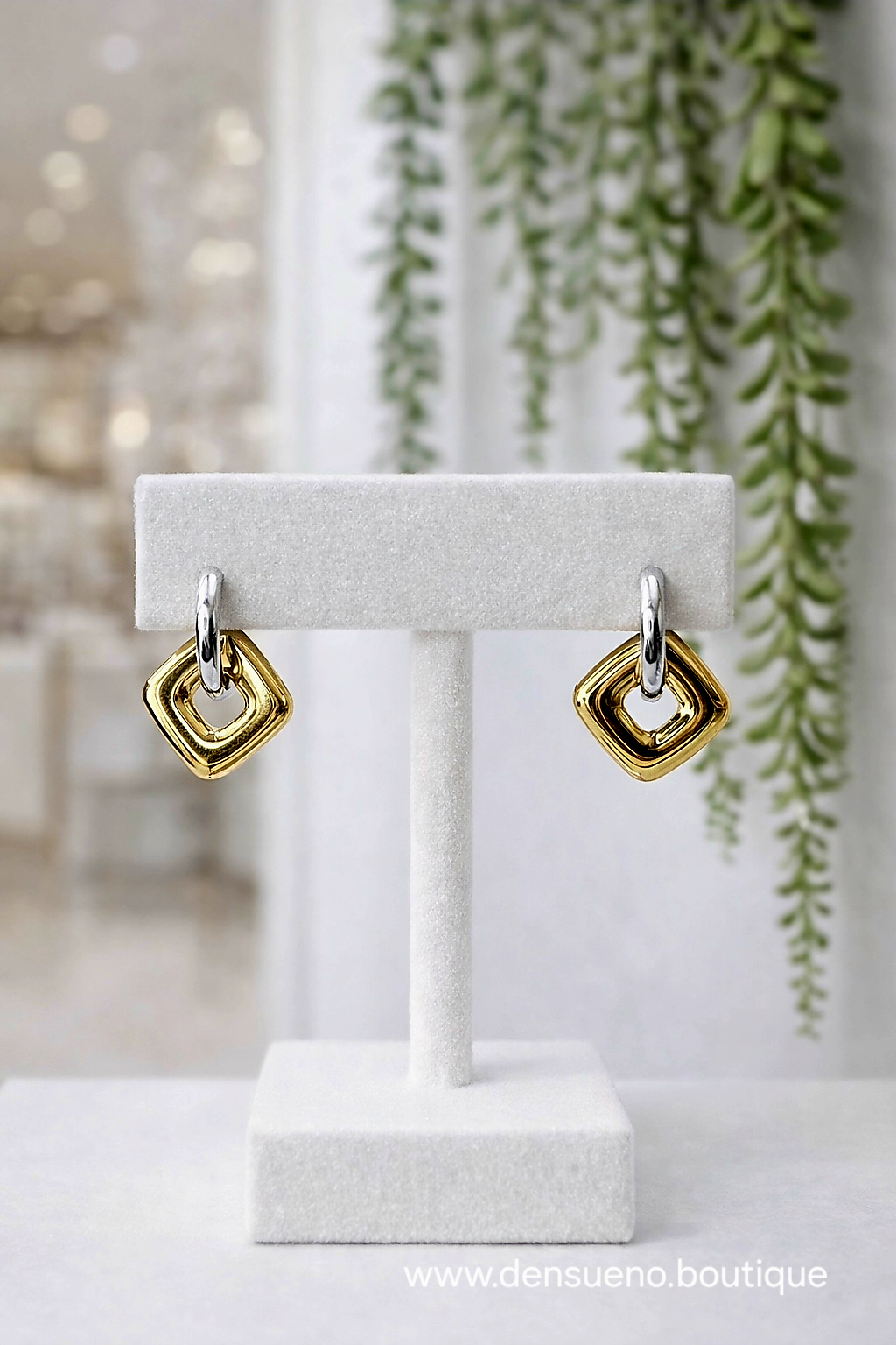 Mix & Match Square Hoops – Stainless Steel (2 en 1)