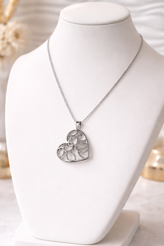 Eternal Hearts Vault – Cadena de Corazón 3D en Stainless Steel 24”